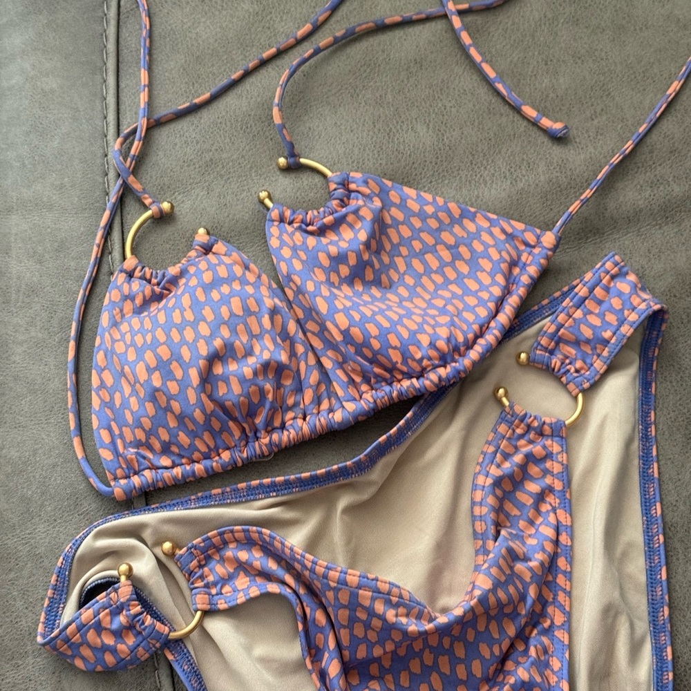 Purple and Orange Patterned Bikini